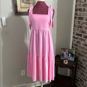 Tiered Pink Sleeveless Dress